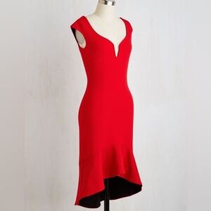 Goddiva London Clarinet red Air Dress
Rouge size 4 sheath flared hem